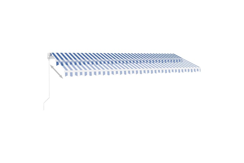 Frittstående manuell uttrekkbar markise 500x350 cm blå/hvit - Blå - Hagemøbler - Solbeskyttelse - Markiser - Balkongmarkise