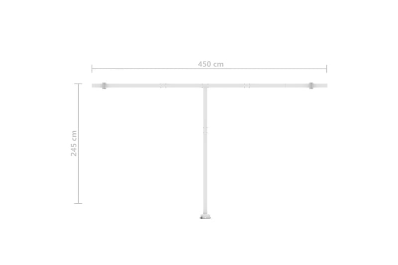 Frittstående manuell uttrekkbar markise 500x350 cm gul/hvit - Gul - Hagemøbler - Solbeskyttelse - Markiser - Balkongmarkise