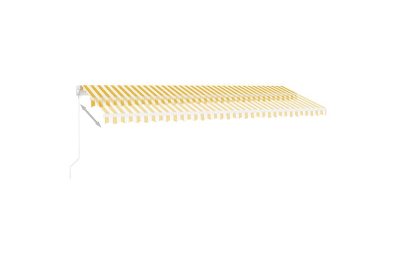 Frittstående manuell uttrekkbar markise 500x350 cm gul/hvit - Gul - Hagemøbler - Solbeskyttelse - Markiser - Balkongmarkise