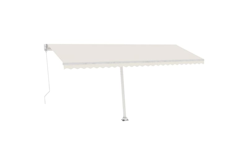 Frittstående manuell uttrekkbar markise 500x350 cm kremhvit - Krem - Hagemøbler - Solbeskyttelse - Markiser - Balkongmarkise