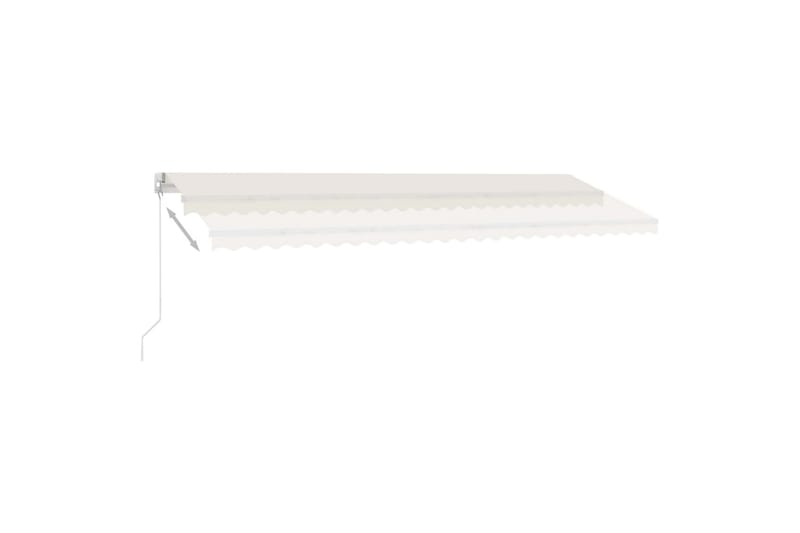 Frittstående manuell uttrekkbar markise 500x350 cm kremhvit - Krem - Hagemøbler - Solbeskyttelse - Markiser - Balkongmarkise