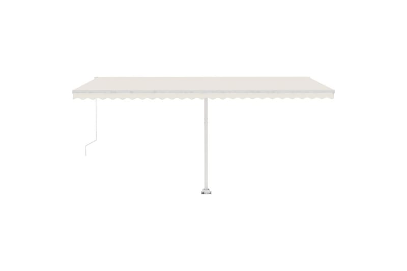 Frittstående manuell uttrekkbar markise 500x350 cm kremhvit - Krem - Hagemøbler - Solbeskyttelse - Markiser - Balkongmarkise
