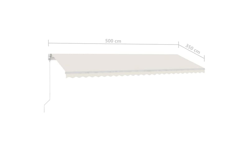 Frittstående manuell uttrekkbar markise 500x350 cm kremhvit - Krem - Hagemøbler - Solbeskyttelse - Markiser - Balkongmarkise