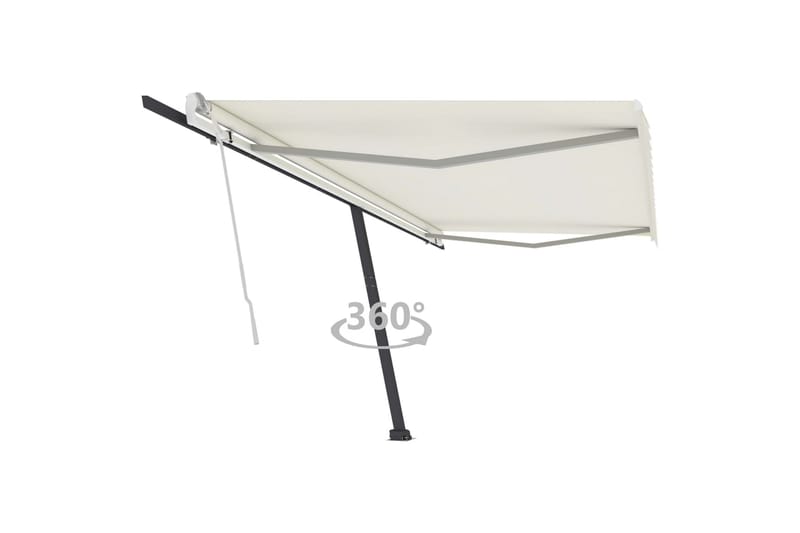 Frittstående manuell uttrekkbar markise 500x350 cm kremhvit - Krem - Hagemøbler - Solbeskyttelse - Markiser - Balkongmarkise