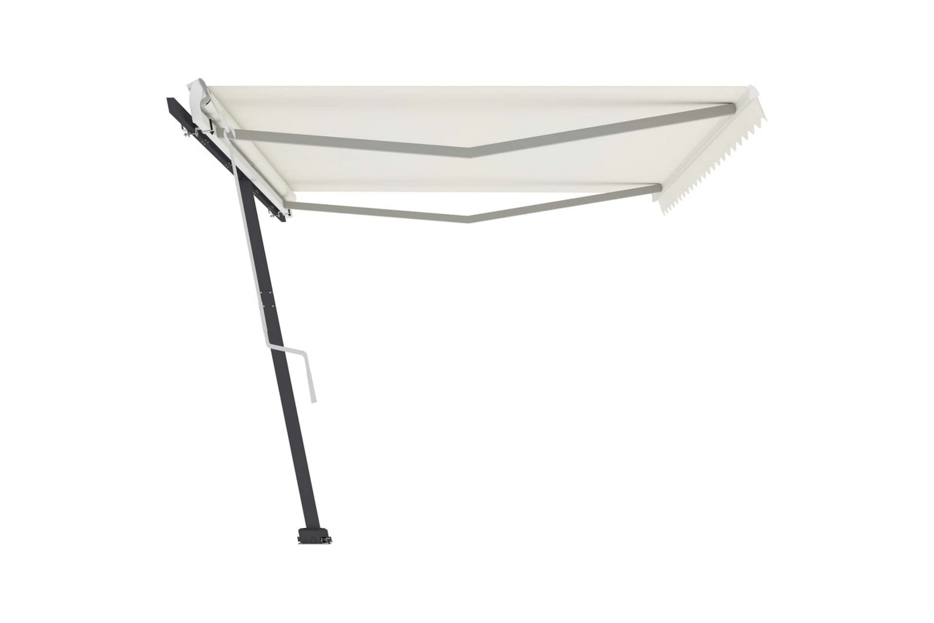 Frittstående manuell uttrekkbar markise 500x350 cm kremhvit - Krem - Hagemøbler - Solbeskyttelse - Markiser - Balkongmarkise
