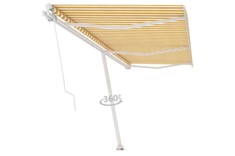 Frittstående manuell uttrekkbar markise 600x300 cm - Gul - Hagemøbler - Solbeskyttelse - Markiser - Balkongmarkise