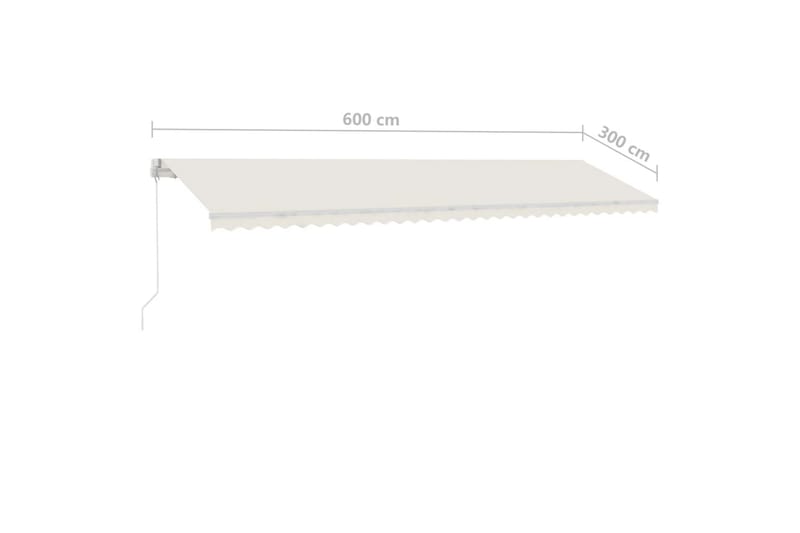Frittstående manuell uttrekkbar markise 600x300 cm kremhvit - Krem - Hagemøbler - Solbeskyttelse - Markiser - Balkongmarkise
