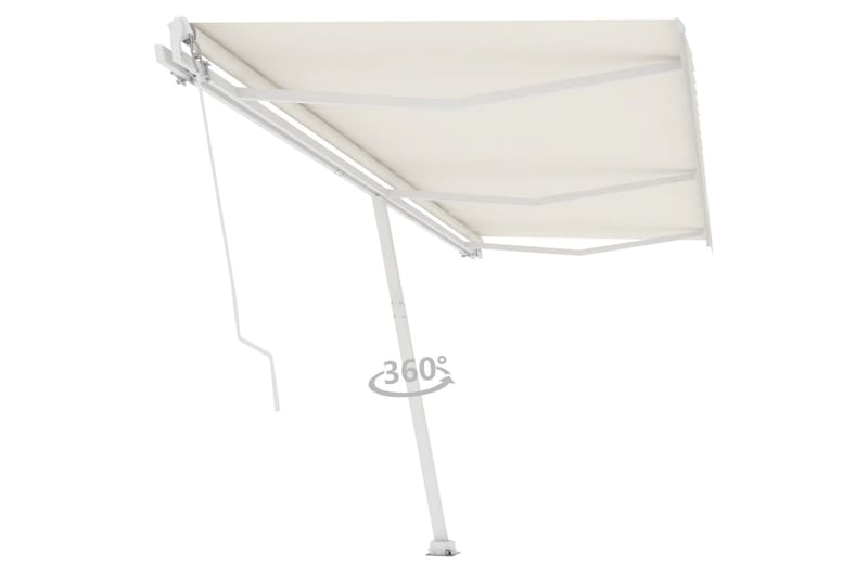 Frittstående manuell uttrekkbar markise 600x300 cm kremhvit - Krem - Hagemøbler - Solbeskyttelse - Markiser - Balkongmarkise