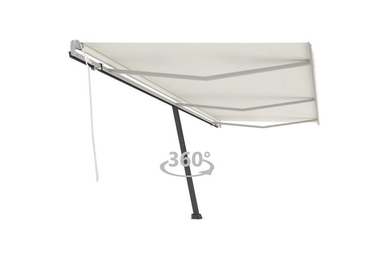 Frittstående manuell uttrekkbar markise 600x300 cm kremhvit - Krem - Hagemøbler - Solbeskyttelse - Markiser - Balkongmarkise