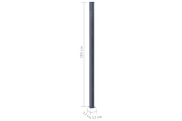 Gjerdestolper 2 stk mørkegrå 185 cm aluminium - Hagemøbler - Solbeskyttelse - Markiser - Balkongmarkise