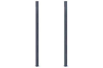 Gjerdestolper 2 stk mørkegrå 185 cm aluminium - Hagemøbler - Solbeskyttelse - Markiser - Balkongmarkise