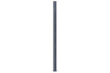 Gjerdestolper 2 stk mørkegrå 185 cm aluminium - Hagemøbler - Solbeskyttelse - Markiser - Balkongmarkise