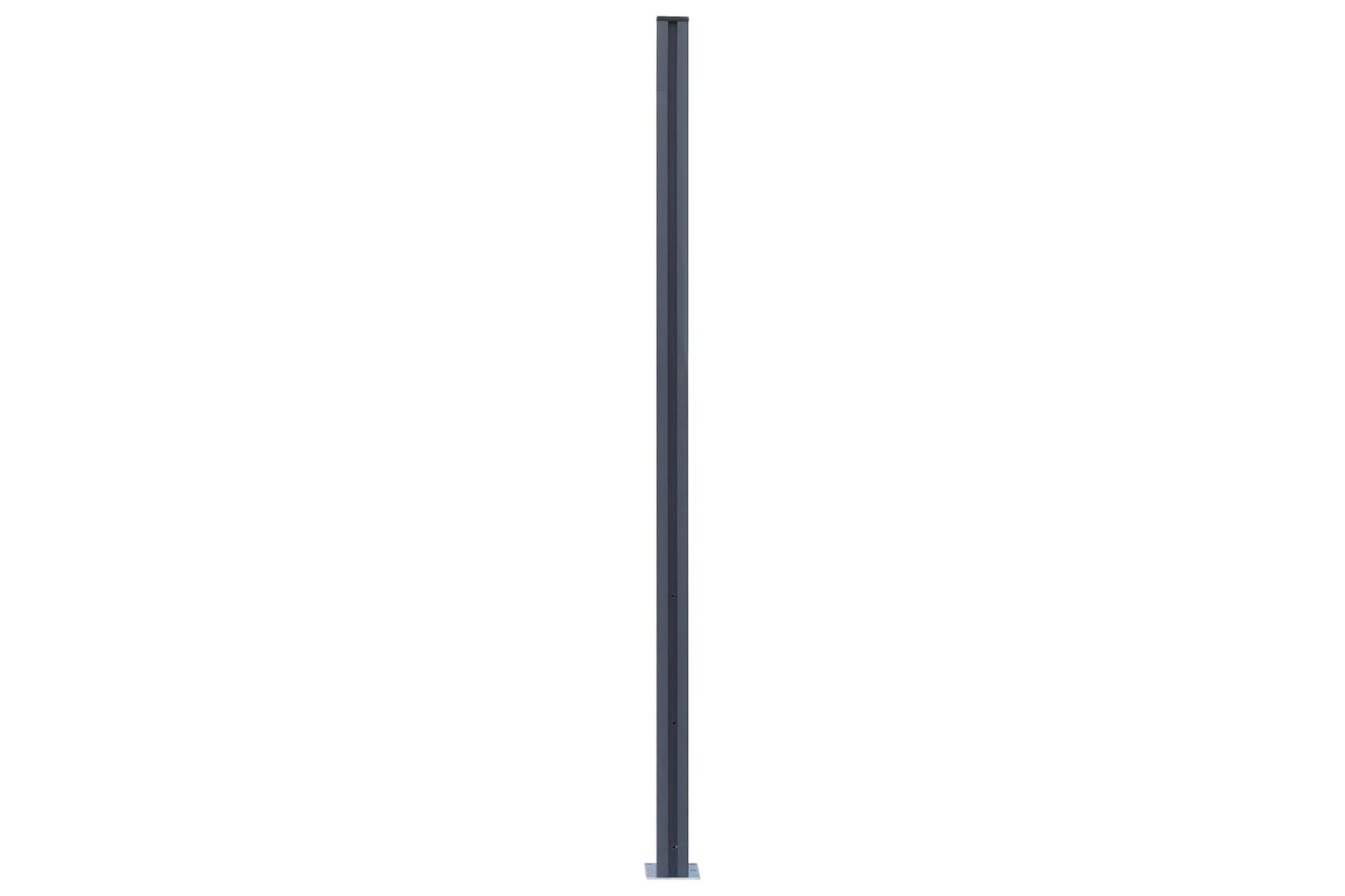 Gjerdestolper 2 stk mørkegrå 185 cm aluminium - Hagemøbler - Solbeskyttelse - Markiser - Balkongmarkise