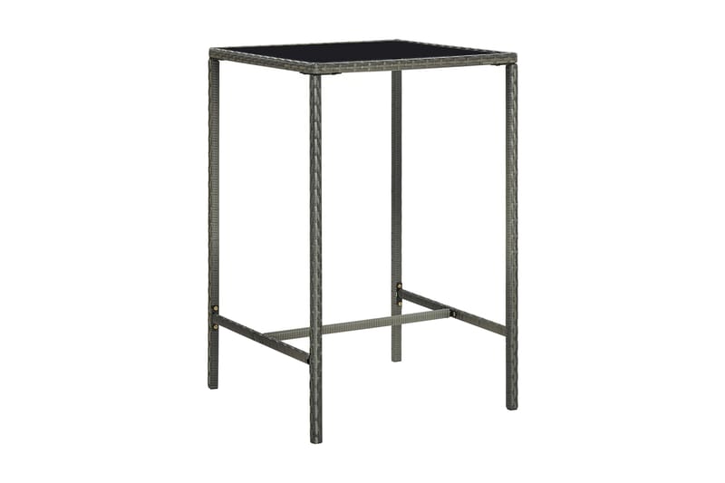 Hagebarbord grå 70x70x110 cm polyrotting og glass - Grå - Balkongmarkise - Markiser - Terrassemarkise