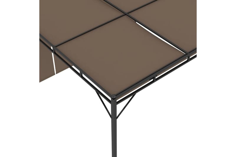 Hagepaviljong med sidegardin 3x3x2,25 m gråbrun - Taupe - Hagemøbler - Solbeskyttelse - Markiser - Balkongmarkise