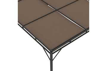 Hagepaviljong med sidegardin 4x3x2,25 m gråbrun - Taupe - Hagemøbler - Solbeskyttelse - Markiser - Balkongmarkise