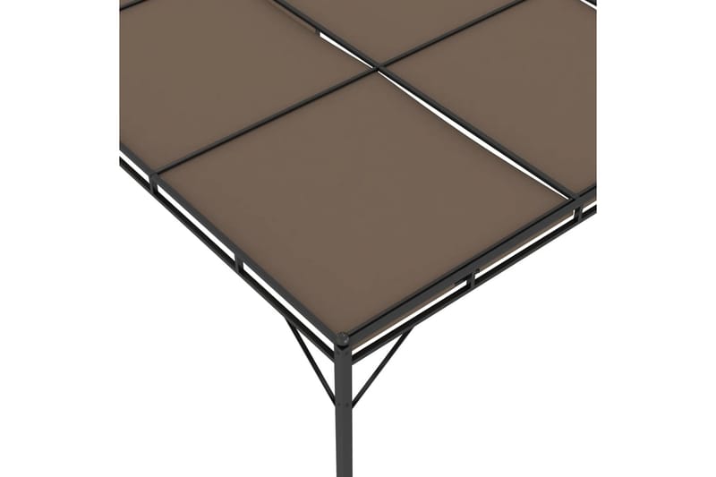 Hagepaviljong med sidegardin 4x3x2,25 m gråbrun - Taupe - Hagemøbler - Solbeskyttelse - Markiser - Balkongmarkise