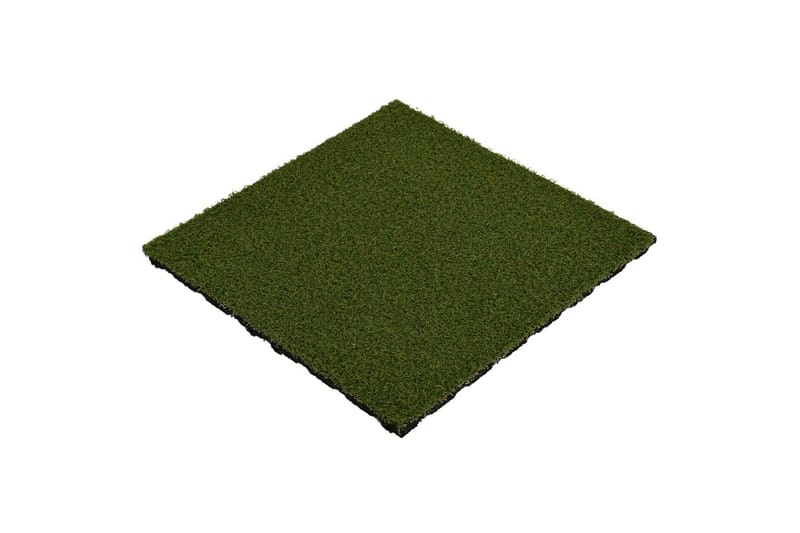Kunstige gressmatter 4 stk 50x50x2,5 cm gummi - Grønn - Balkongmarkise - Markiser - Terrassemarkise