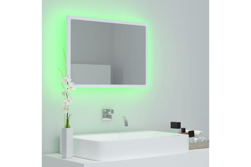 LED Baderomsspeil 60x8,5x37 cm sponplate hvit - Hvit - Balkongmarkise - Markiser - Terrassemarkise