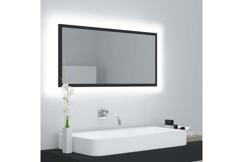 LED Baderomsspeil 90x8,5x37 cm sponplate grå - Grå - Balkongmarkise - Markiser - Terrassemarkise
