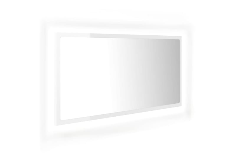 LED Baderomsspeil 90x8,5x37 cm sponplate høyglans hvit - Beige - Hagemøbler - Solbeskyttelse - Markiser - Balkongmarkise