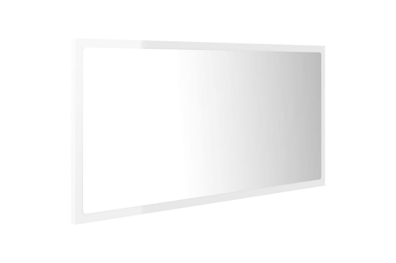 LED Baderomsspeil 90x8,5x37 cm sponplate høyglans hvit - Beige - Hagemøbler - Solbeskyttelse - Markiser - Balkongmarkise
