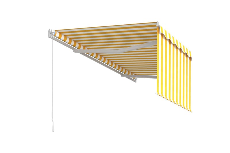 Manuell markise med rullegardin 3x2,5 m gul og hvit - Gul - Vindusmarkise - Markiser