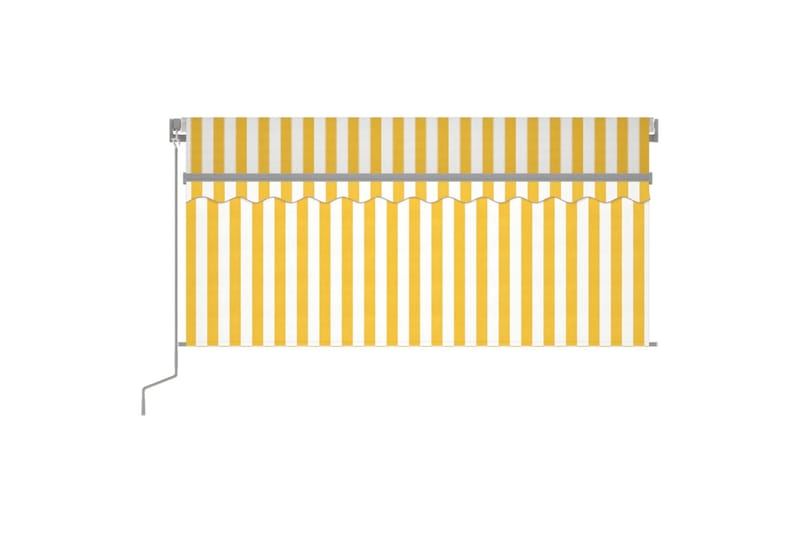 Manuell markise med rullegardin og LED 3x2,5 m gul og hvit - Gul - Vindusmarkise - Markiser
