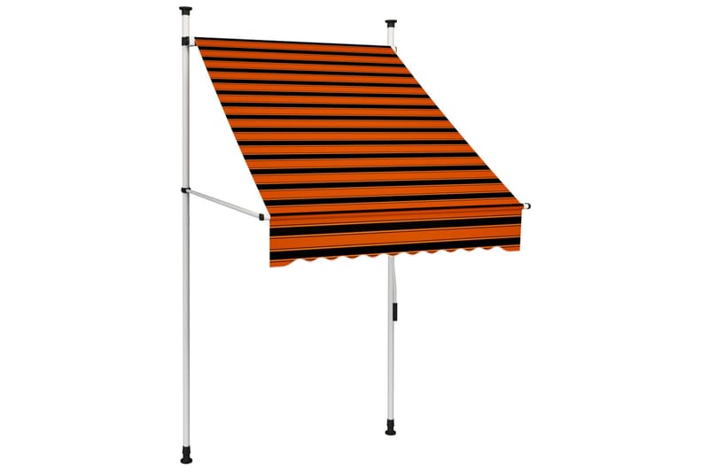 Manuell uttrekkbar markise 100 cm oransje og brun - Flerfarget - Vindusmarkise - Markiser - Solbeskyttelse vindu