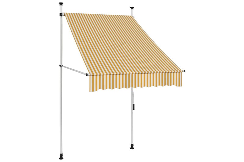 Manuell uttrekkbar markise 100 cm oransje og hvite striper - Hagemøbler - Solbeskyttelse - Markiser - Vindusmarkise