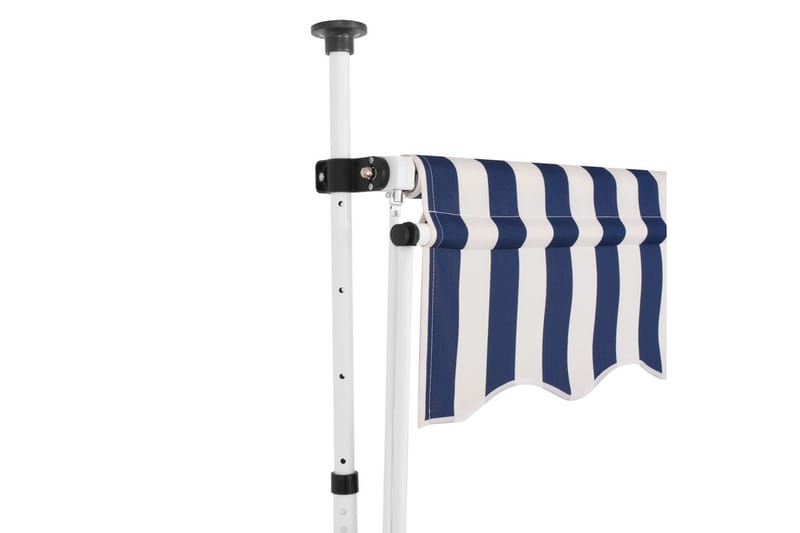 Manuell uttrekkbar markise 150 cm blå og hvite striper - Hagemøbler - Solbeskyttelse - Markiser - Vindusmarkise