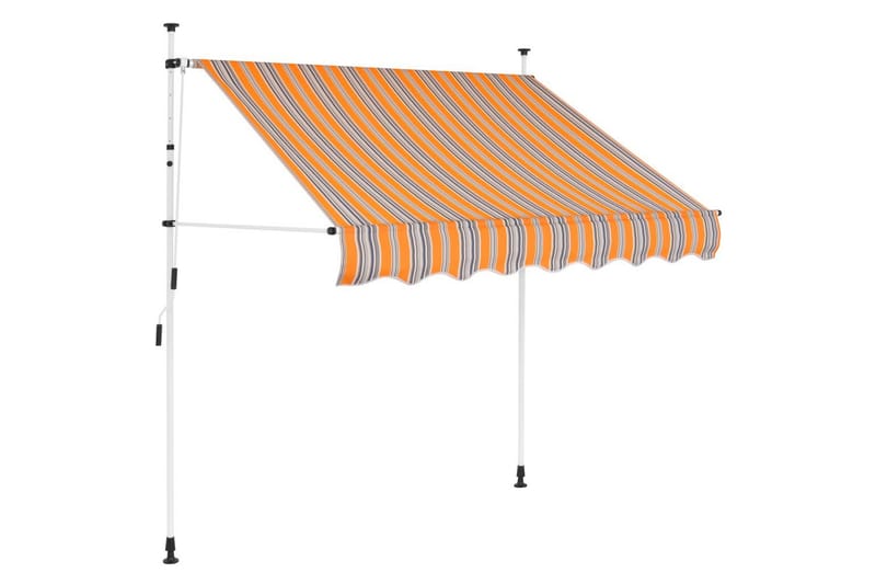 Manuell uttrekkbar markise 150 cm gule og blå striper - Vindusmarkise - Markiser - Solbeskyttelse vindu