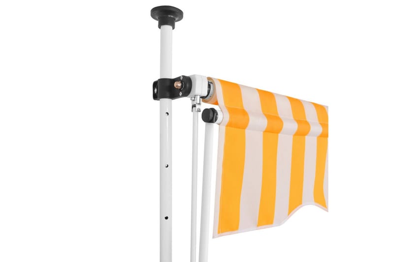 Manuell uttrekkbar markise 150 cm gule og hvite striper - Hagemøbler - Solbeskyttelse - Markiser - Vindusmarkise