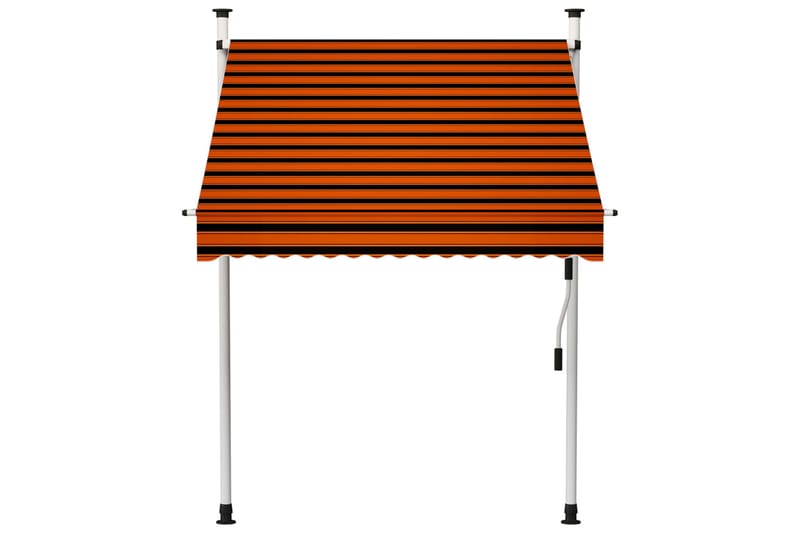 Manuell uttrekkbar markise 150 cm oransje og brun - Flerfarget - Hagemøbler - Solbeskyttelse - Markiser - Vindusmarkise
