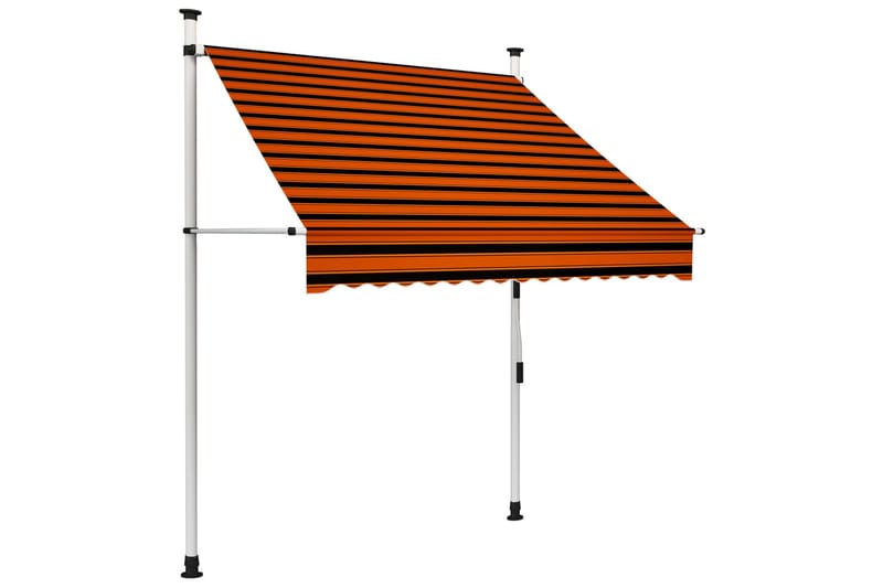 Manuell uttrekkbar markise 150 cm oransje og brun - Flerfarget - Hagemøbler - Solbeskyttelse - Markiser - Vindusmarkise