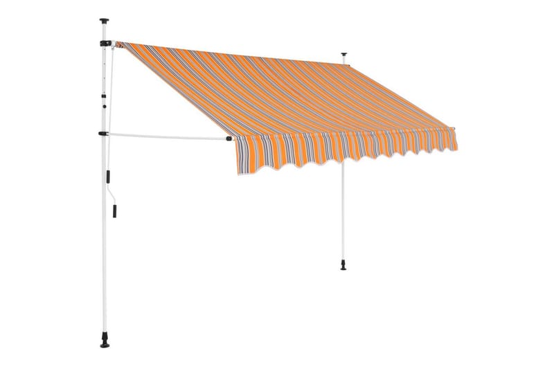 Manuell uttrekkbar markise 250 cm gul og blå striper - Vindusmarkise - Markiser