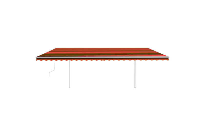 Manuell uttrekkbar markise 3,5x2,5 m oransje og brun - Balkongmarkise - Markiser - Terrassemarkise