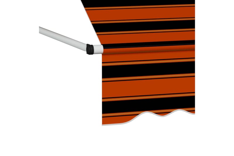 Manuell uttrekkbar markise 300 cm oransje og brun - Flerfarget - Balkongmarkise - Markiser - Terrassemarkise