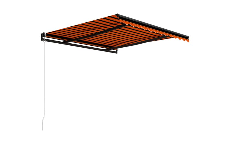 Manuell uttrekkbar markise 300x250 cm oransje & brun - Hagemøbler - Solbeskyttelse - Markiser - Vindusmarkise