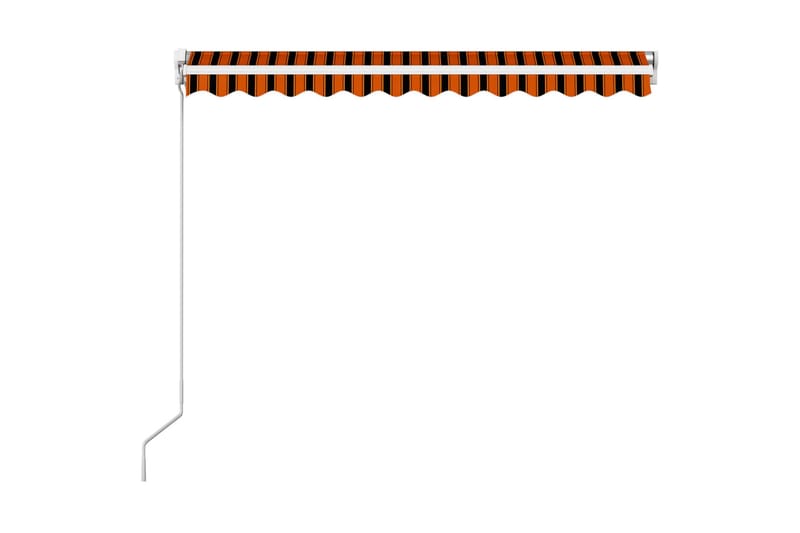 Manuell uttrekkbar markise 300x250 cm oransje og brun - Balkongmarkise - Markiser - Terrassemarkise