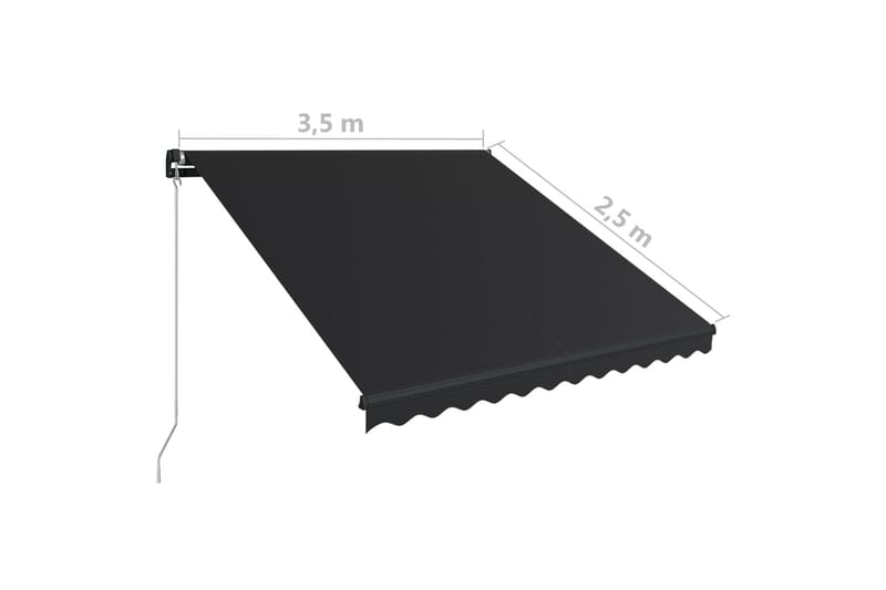 Manuell uttrekkbar markise 350x250 cm antrasitt - Hagemøbler - Solbeskyttelse - Markiser - Balkongmarkise