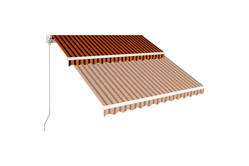 Manuell uttrekkbar markise 350x250 cm oransje og brun - Hagemøbler - Solbeskyttelse - Markiser - Balkongmarkise
