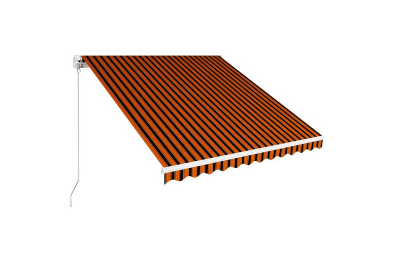 Manuell uttrekkbar markise 350x250 cm oransje og brun - Balkongmarkise - Markiser - Terrassemarkise