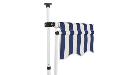 Manuell uttrekkbar markise 400 cm blå og hvite striper - Hagemøbler - Solbeskyttelse - Markiser - Balkongmarkise