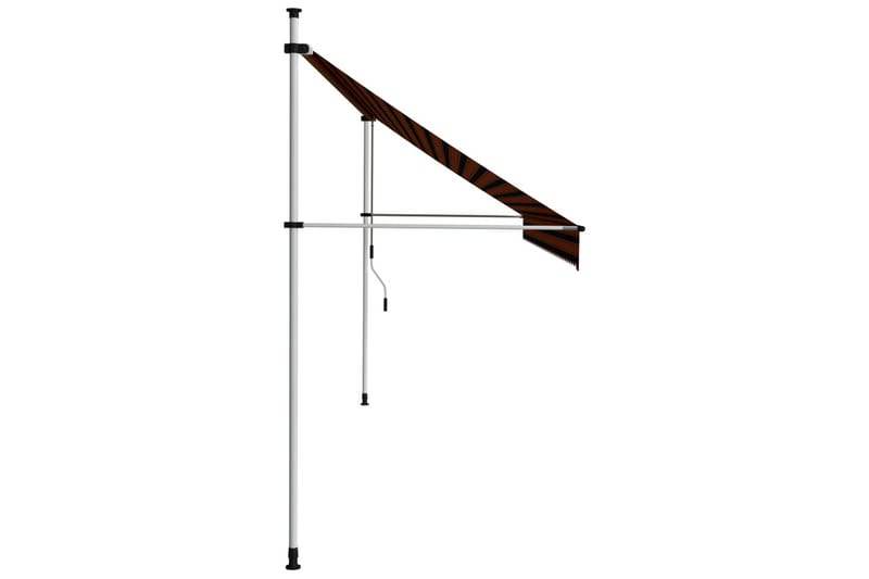 Manuell uttrekkbar markise 400 cm oransje og brun - Flerfarget - Balkongmarkise - Markiser - Terrassemarkise