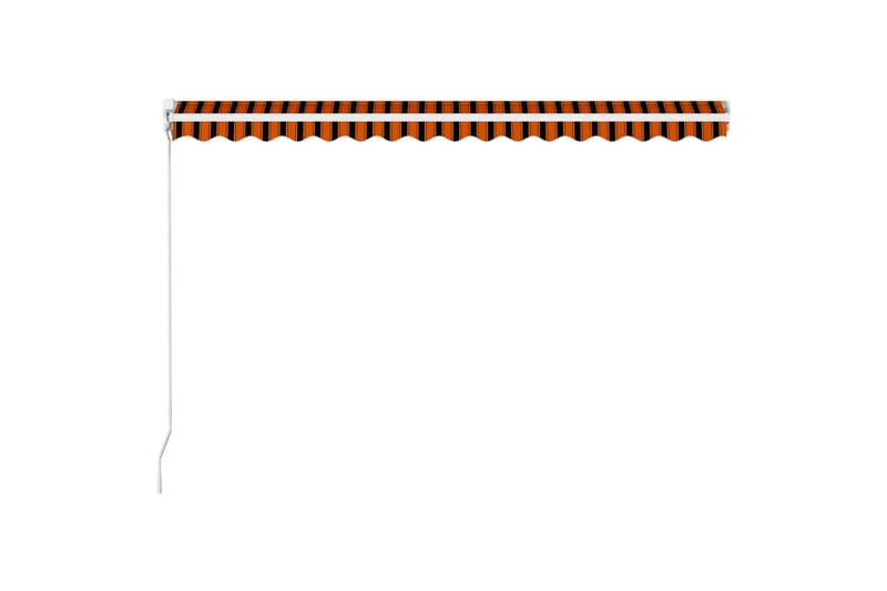 Manuell uttrekkbar markise 400x300 cm oransje og brun - Balkongmarkise - Markiser - Terrassemarkise