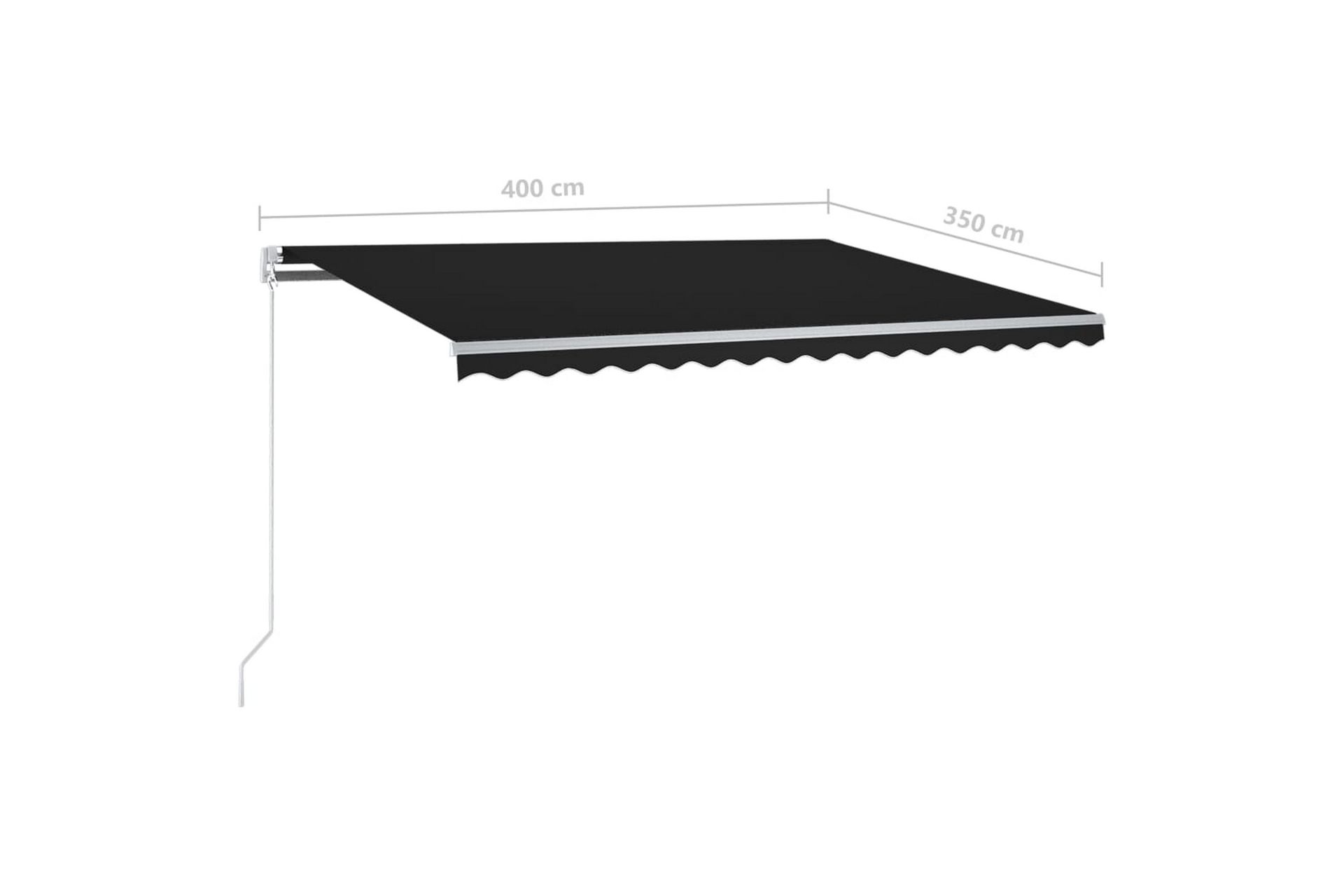Manuell uttrekkbar markise 400x350 cm antrasitt - Antrasittgrå - Hagemøbler - Solbeskyttelse - Markiser - Balkongmarkise