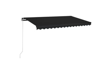 Manuell uttrekkbar markise 400x350 cm antrasitt - Antrasittgrå - Hagemøbler - Solbeskyttelse - Markiser - Balkongmarkise