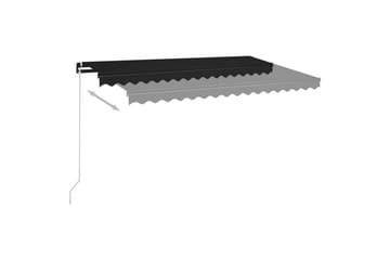 Manuell uttrekkbar markise 400x350 cm antrasitt - Antrasittgrå - Hagemøbler - Solbeskyttelse - Markiser - Balkongmarkise