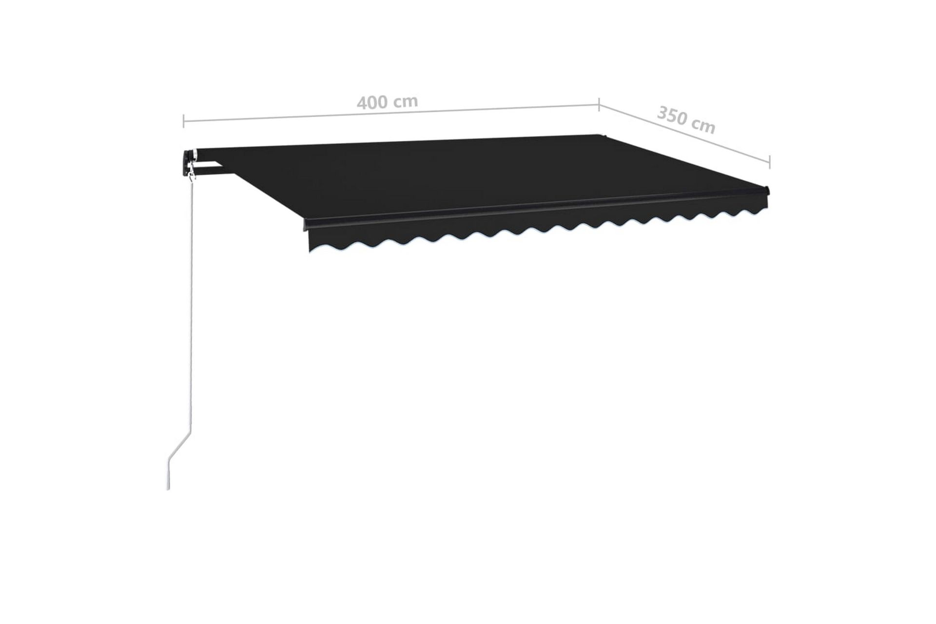 Manuell uttrekkbar markise 400x350 cm antrasitt - Antrasittgrå - Hagemøbler - Solbeskyttelse - Markiser - Balkongmarkise